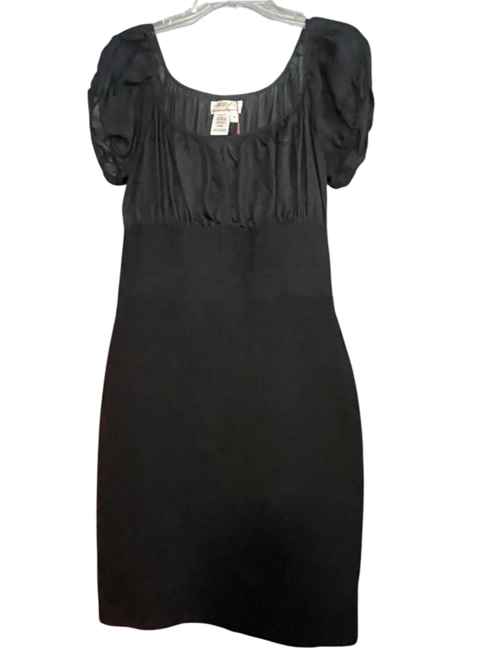NWT-MSSP Max Studio, black bombshell cocktail dress with silk contrast. Size med - Picture 2 of 14